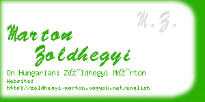 marton zoldhegyi business card